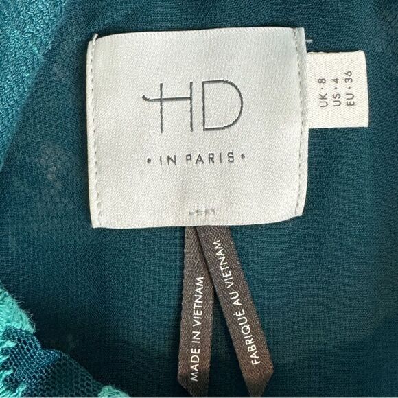 Anthropologie HD in Paris Teal Lace Blouse 4 - Picture 3 of 6